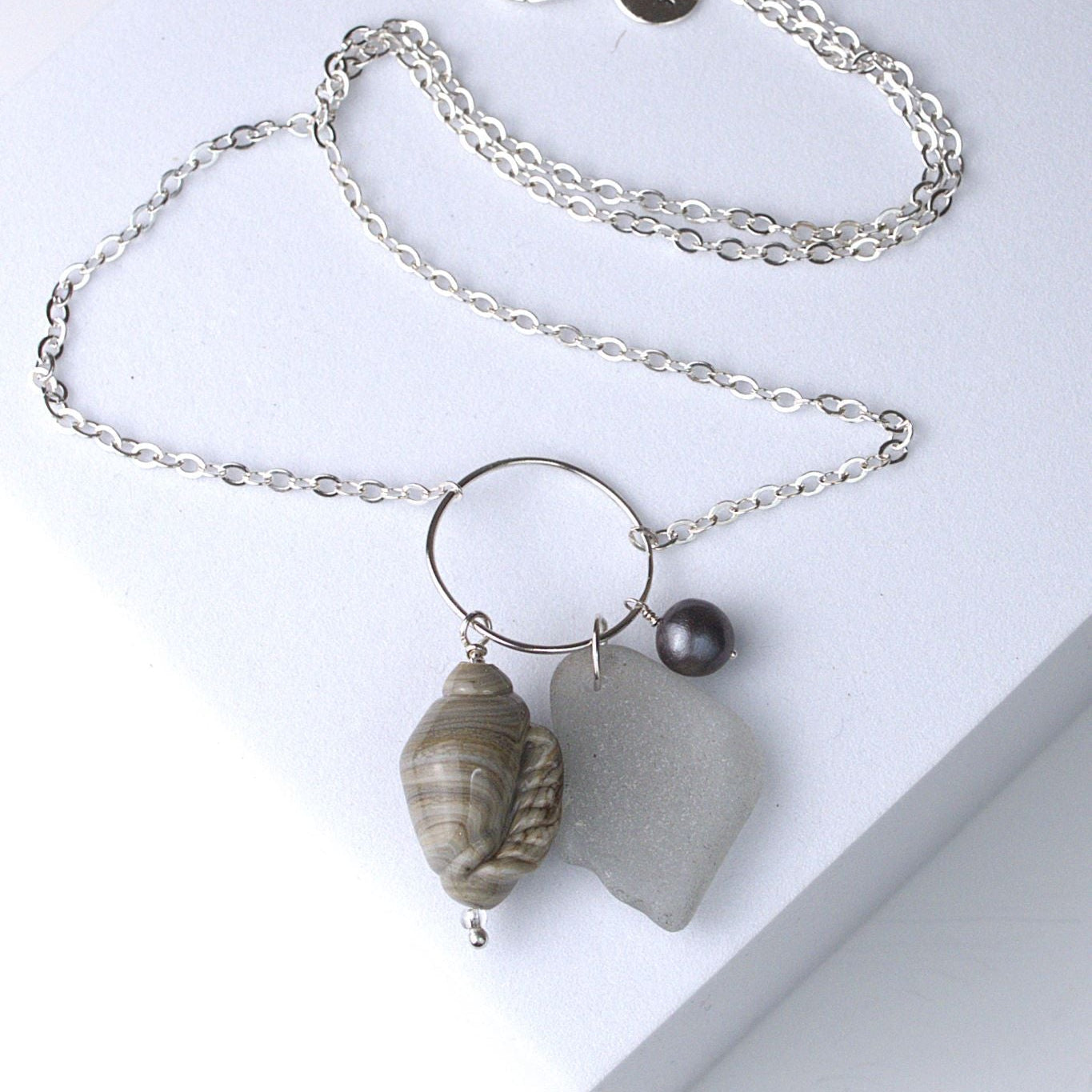 Tide & Treasure Pendant — Fog