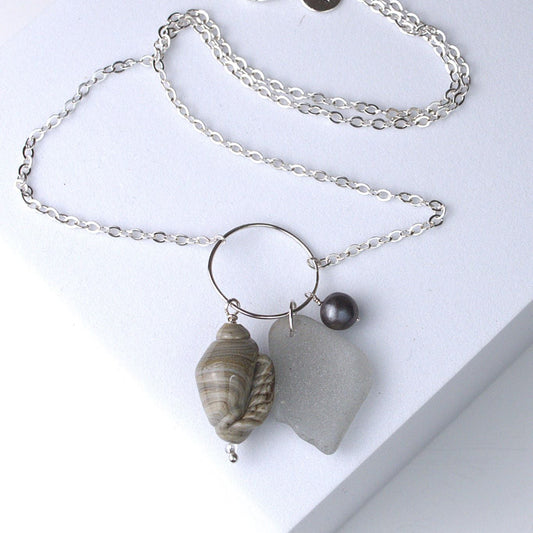 Tide & Treasure Pendant — Fog