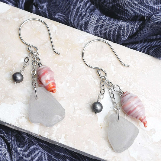 Tide & Treasure Earrings — Coral Drift