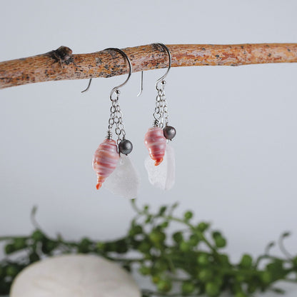 Tide & Treasure Earrings — Coral Drift